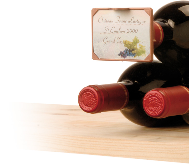 Support etiquette bouteille - gestion cave a vin - accessoires vin
